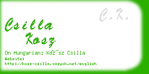 csilla kosz business card